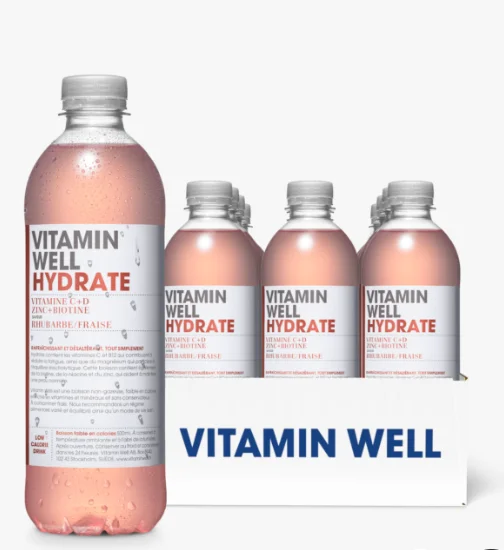 Pack Vitamin Well Hydrate, Zero Lemon et Zero Raspberry